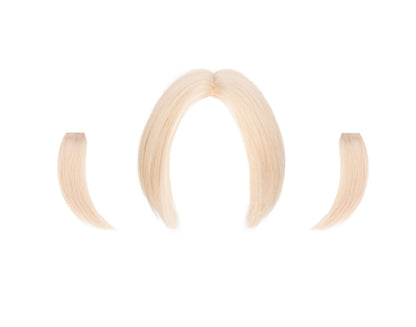 STYLD by Ken Paves Crop Remy Hair Extension Topper Collection Set in Platinum Blonde,  6 inch Hair Length with One Set of Side Pieces
